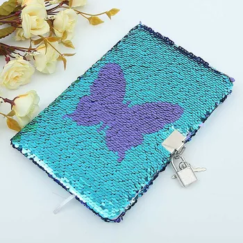 Butterfly Sequins Diary with Lock A5 Notebook for Lady Paper Glitter Notepad Office Writing Stationery DIY Locked Notebooks
Butterfly Sequins Diary with Lock A5 Notebook for Lady Paper Glitter Notepad Office Writing Stationery DIY Locked Notebooks