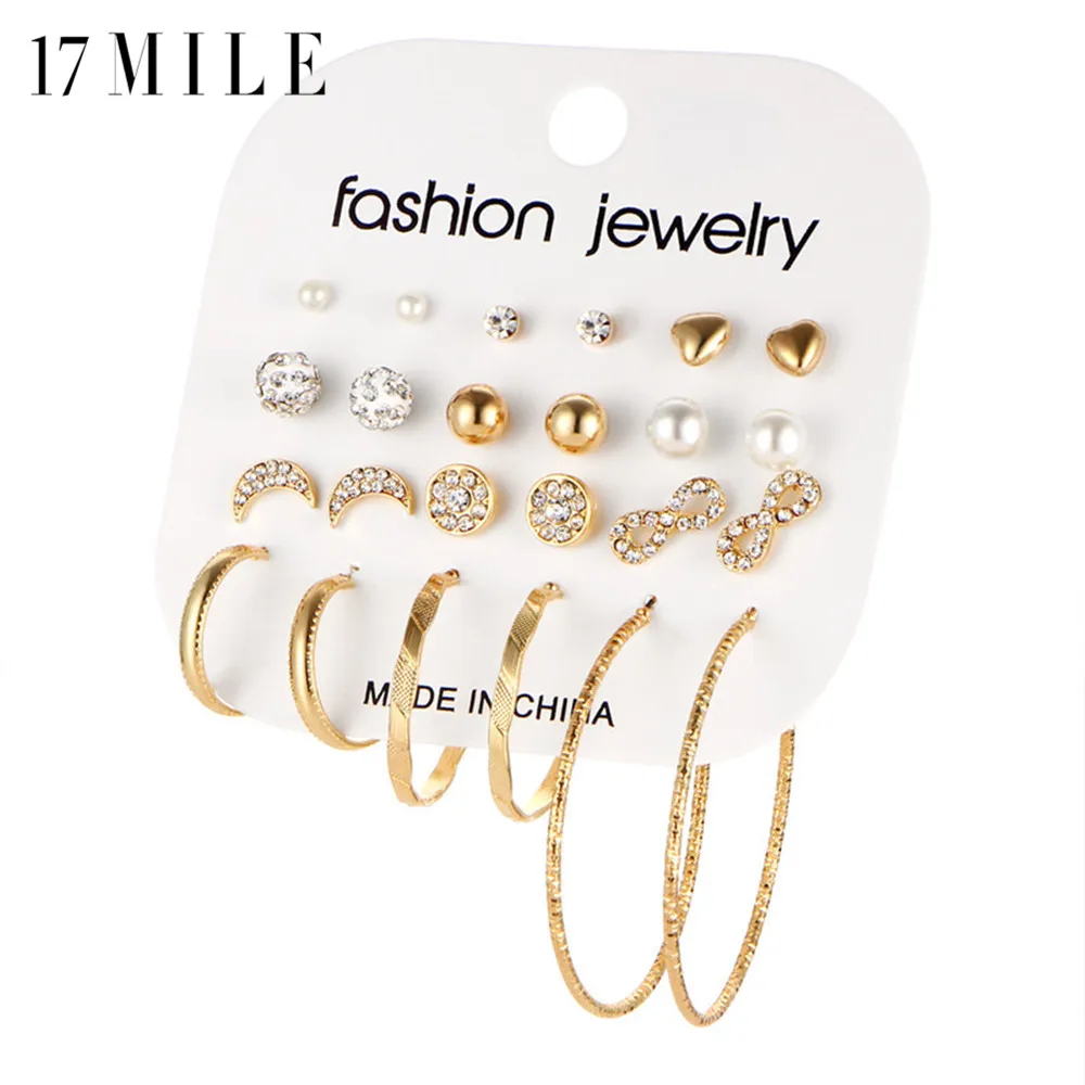 17MILE Fashion Crystal Infinite Earrings Set For Women Rhinestone Simulated Pearl Big Circle Earring Statement Brincos Jewelry
17MILE Fashion Crystal Infinite Earrings Set For Women Rhinestone Simulated Pearl Big Circle Earring Statement Brincos Jewelry