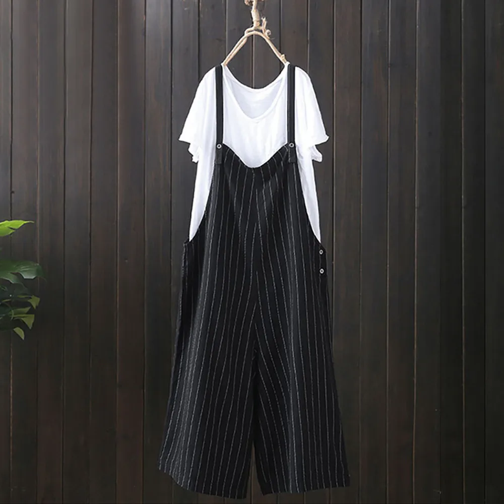 2019 Summer Fashion Women Strap Side Pockets Wide Legs Pants Striped Baggy Autumn Jumpsuits Overalls Jumpsuit Plus Size L325
2019 Summer Fashion Women Strap Side Pockets Wide Legs Pants Striped Baggy Autumn Jumpsuits Overalls Jumpsuit Plus Size L325