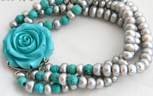 Hot sale>@@ > 01450 3Strands 8'' Gray Flat Round Freshwater Pearl Turquoise Bracelet
Hot sale>@@ > 01450 3Strands 8'' Gray Flat Round Freshwater Pearl Turquoise Bracelet