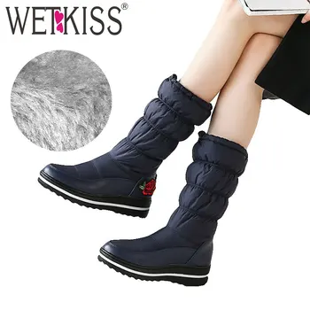 WETKISS Mid Calf Snow Boots Women Platform Boot Winter Warm Embroider Down Cotton Footwear New 2018 Fashion Cleated Lady Shoes 
WETKISS Mid Calf Snow Boots Women Platform Boot Winter Warm Embroider Down Cotton Footwear New 2018 Fashion Cleated Lady Shoes