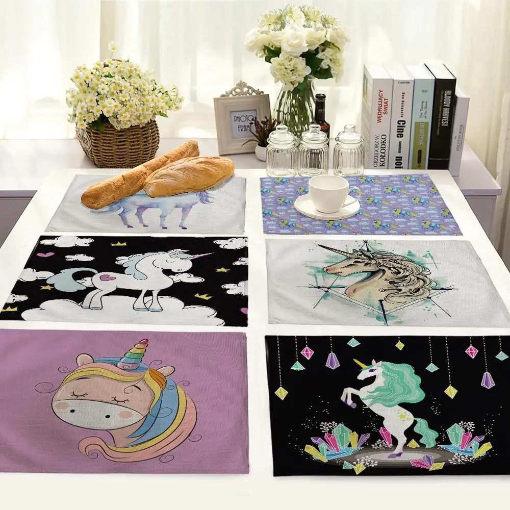 Cartoon Unicorn Pattern Table Mat Rectangle Linen Christmas Place Mat for Dining Table Kitchen Accessories Decoration Home
Cartoon Unicorn Pattern Table Mat Rectangle Linen Christmas Place Mat for Dining Table Kitchen Accessories Decoration Home
