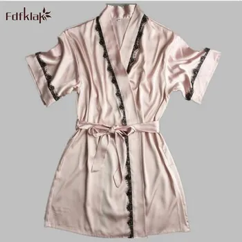High Quality Silk Satin Robe Solid Spring Summer Sexy Women Bathrobe Home Clothes Sleepwear Bath Robes Women's Dressing Gown A6
High Quality Silk Satin Robe Solid Spring Summer Sexy Women Bathrobe Home Clothes Sleepwear Bath Robes Women's Dressing Gown A6