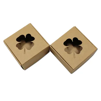 6.5*6.5*3cm Kraft Paper Box Wedding Party Candy Gift Packing Box With Clover Window For Handmade Soap Jewelry Chocolate Package
6.5*6.5*3cm Kraft Paper Box Wedding Party Candy Gift Packing Box With Clover Window For Handmade Soap Jewelry Chocolate Package