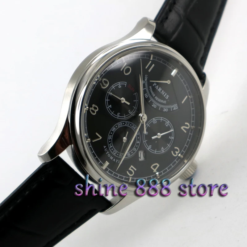 42mm parnis black dial power reserve Sapphire Glass miyota 9100 Automatic mens Watch
42mm parnis black dial power reserve Sapphire Glass miyota 9100 Automatic mens Watch