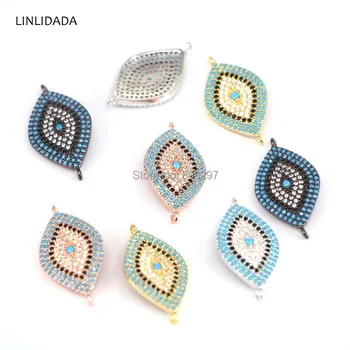 10Pcs Micro Pave CZ Turkish Style 4 Colors Eye Charm Connector Beads DIY Jewelry Accessories 
10Pcs Micro Pave CZ Turkish Style 4 Colors Eye Charm Connector Beads DIY Jewelry Accessories