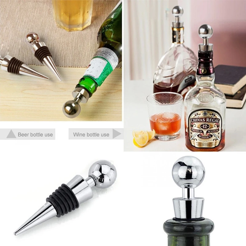 Hot Sale 1 Piece Stainless Steel Cork Wine Storage Stopper Reusable Wine Stopper Sealed Vacuum Bottle Wine Stopper KTV Bar Tool
Hot Sale 1 Piece Stainless Steel Cork Wine Storage Stopper Reusable Wine Stopper Sealed Vacuum Bottle Wine Stopper KTV Bar Tool