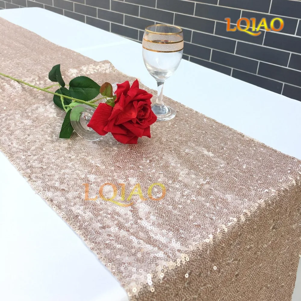 Champagne sequin table runner-001