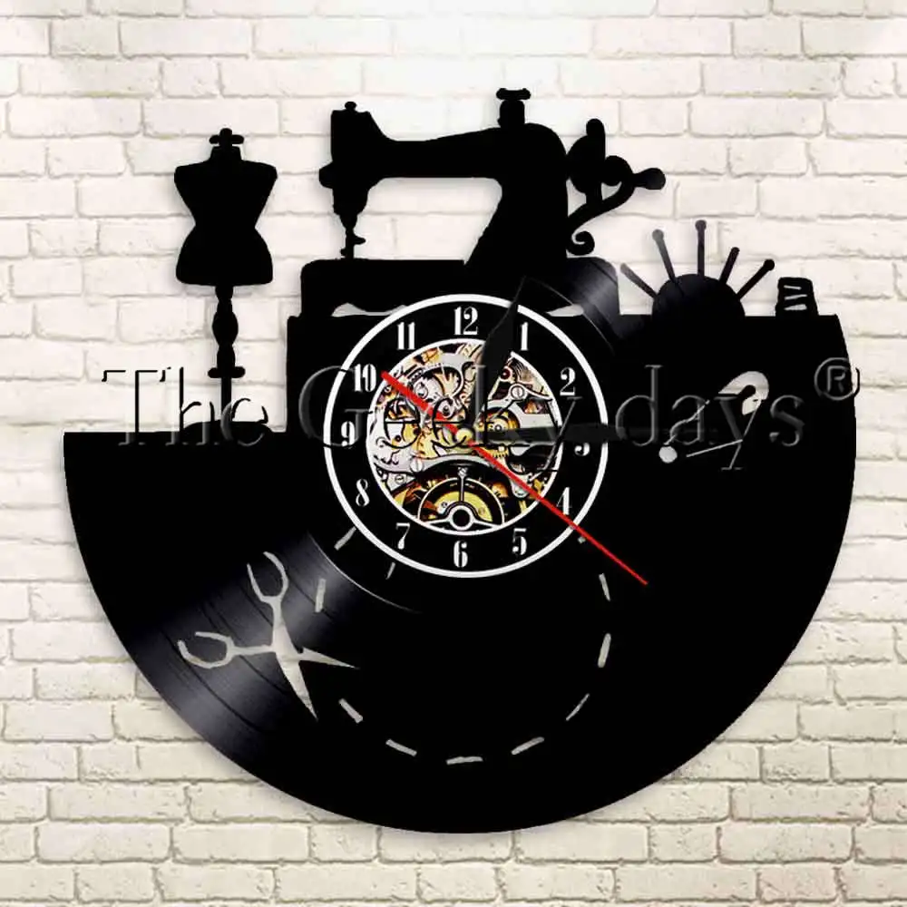 1Piece Vintage Sewing Machine Tailor Tools Vinyl Record Wall Clock Seamstress Shop Clothes Dummy Mannequin Decorative Wall Clock
1Piece Vintage Sewing Machine Tailor Tools Vinyl Record Wall Clock Seamstress Shop Clothes Dummy Mannequin Decorative Wall Clock
