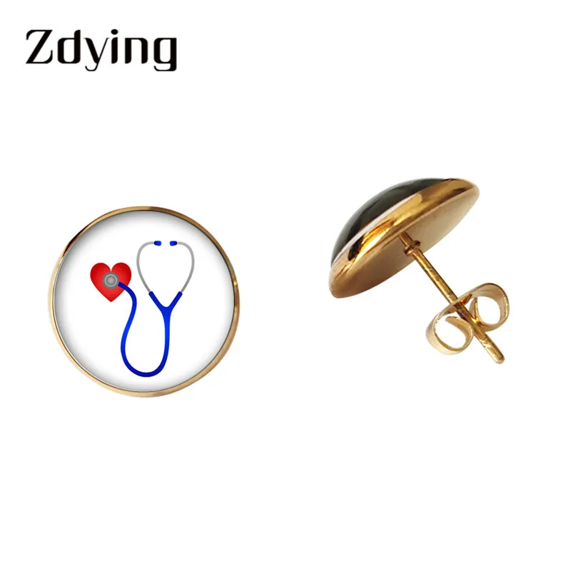 ZDYING Nurse Medical Syringe Stethoscope Stud Earrings Glass Pattern Dome Earrings Ear Studs For Nurse Doctors Gift DB002
ZDYING Nurse Medical Syringe Stethoscope Stud Earrings Glass Pattern Dome Earrings Ear Studs For Nurse Doctors Gift DB002