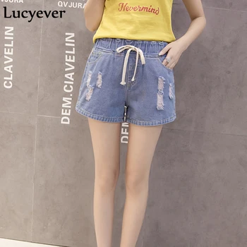 Lucyever Plus Size Women Short Jeans Summer Harajuku Elastic Waist Lace-up Denim Shorts Pure Cotton Wide Leg Pants Street Wear
Lucyever Plus Size Women Short Jeans Summer Harajuku Elastic Waist Lace-up Denim Shorts Pure Cotton Wide Leg Pants Street Wear