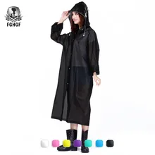 Fghgf moda eva mulher capa de chuva engrossado à prova dthickágua casaco de chuva feminino claro transparente acampamento à prova dwaterproof água rainwear terno(China)