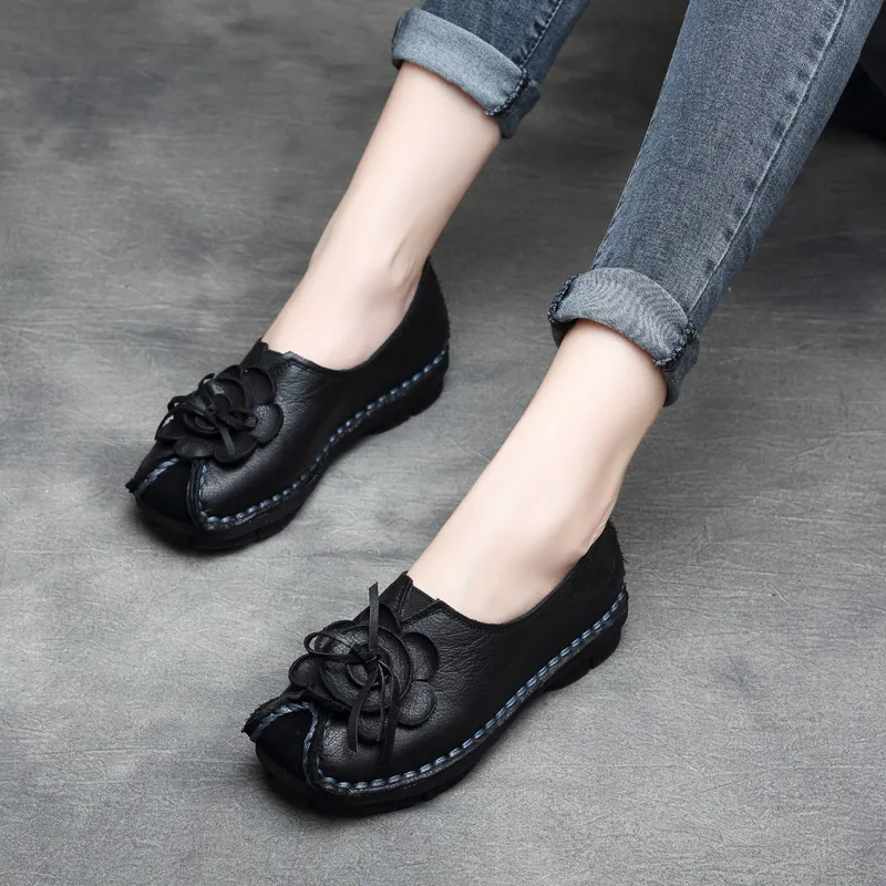 Women Genuine Leather Flats Flower Soft Bottom Autumn Shoes For Women Ballet Flats Retro Handmade Lazy Shoes Leather Loafers
Women Genuine Leather Flats Flower Soft Bottom Autumn Shoes For Women Ballet Flats Retro Handmade Lazy Shoes Leather Loafers