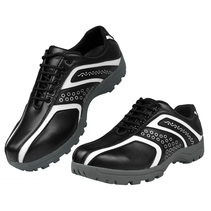 Golf Shoes Men Sport Soft Leather Waterproof Male Sneaker Rubber Bottom Anti-Slip Shockproof Training D0605 | Спорт и развлечения