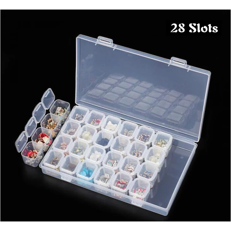 2018 NEW 28 Slots Nail Art Storage Box Plastic Transparent Display Case Organizer Holder For Rhinestone Beads Ring Earrings H2
2018 NEW 28 Slots Nail Art Storage Box Plastic Transparent Display Case Organizer Holder For Rhinestone Beads Ring Earrings H2