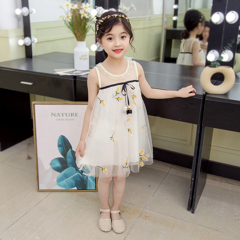 Новое модное летнее вечернее платье для маленьких девочек милое кружевное без