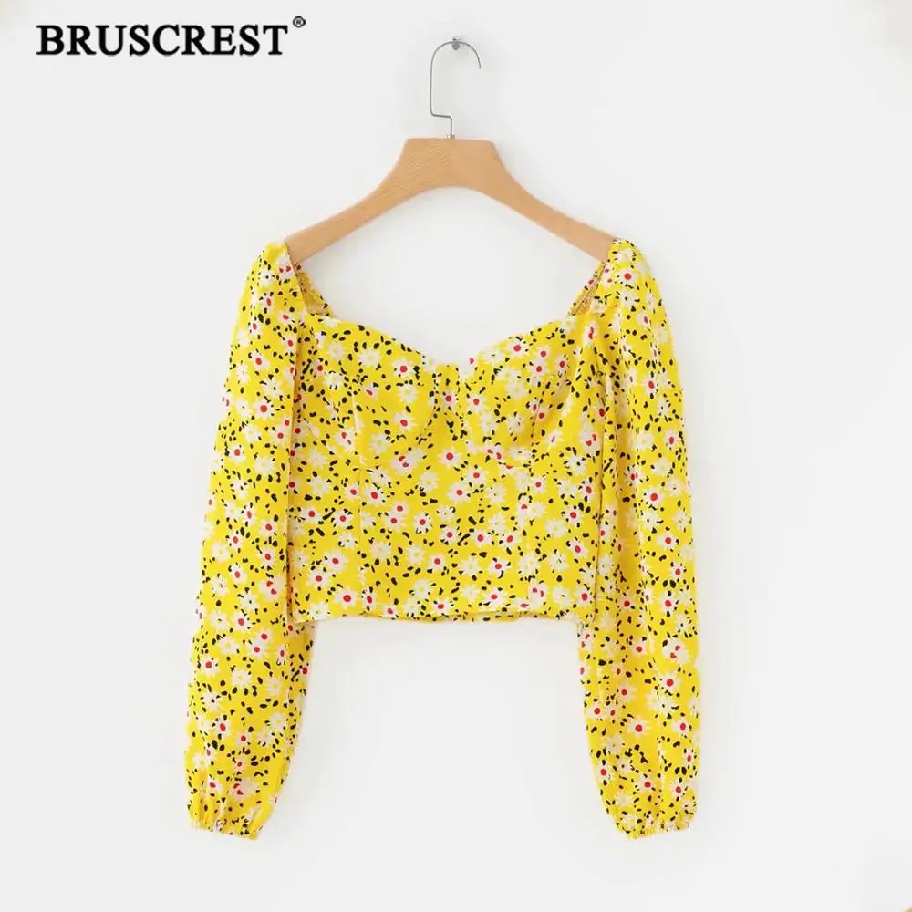 2019 Boho elegant floral blouse women tops summer vintage Square collar yellow women shirts korean clothes streetwear blusas
2019 Boho elegant floral blouse women tops summer vintage Square collar yellow women shirts korean clothes streetwear blusas