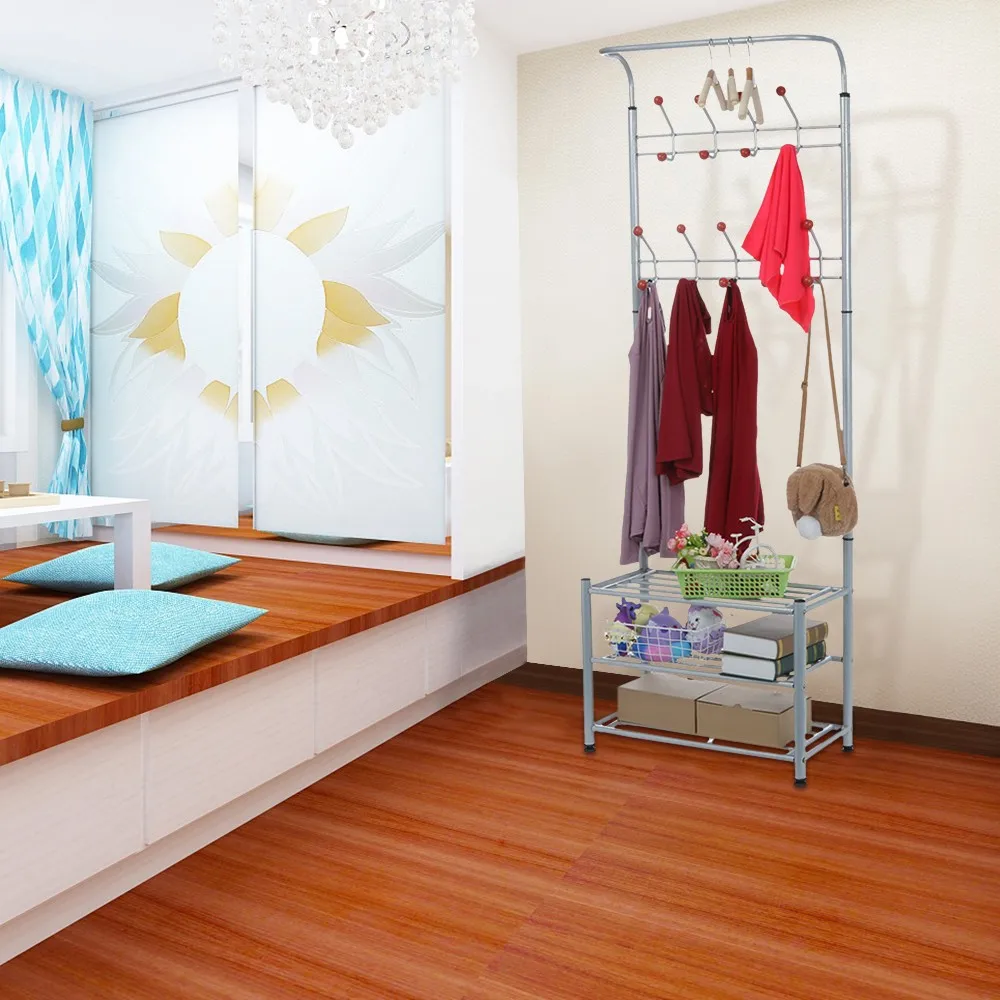 Clothing Rack Metal Entryway Coat Shoe Rack 3-Tier Shoe Bench With Coat Hat Umbrella Clothes Hanger Racks Bedroom Furniture
Clothing Rack Metal Entryway Coat Shoe Rack 3-Tier Shoe Bench With Coat Hat Umbrella Clothes Hanger Racks Bedroom Furniture