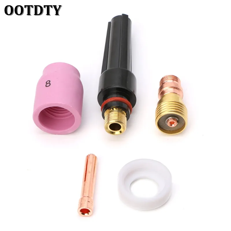 OOTDTY Durable 5pcs/set Tig Welding Torch Stubby Cup Gas Collet Body Lens Kit For Tig WP-17/18/26 1.6mm
OOTDTY Durable 5pcs/set Tig Welding Torch Stubby Cup Gas Collet Body Lens Kit For Tig WP-17/18/26 1.6mm