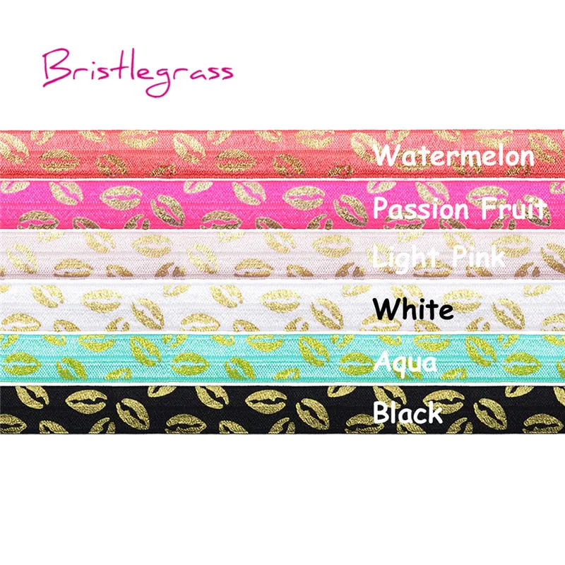 BRISTLEGRASS 100 Yard by Roll 5/8" 15mm Gold Lip Print Foil Printed Foldover Elastic FOE Spandex Band Hair Tie Dress Sewing Trim
BRISTLEGRASS 100 Yard by Roll 5/8" 15mm Gold Lip Print Foil Printed Foldover Elastic FOE Spandex Band Hair Tie Dress Sewing Trim