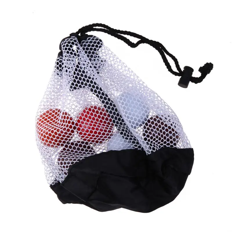 

1Pcs Black Nylon Mesh Net Bag Pouch Golf Tennis Balls Holder Hold Ball Storage Closure Golf Bag Training Aid Golf Accessories