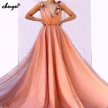 Orange Elegant Long Evening Dresses Beading Pearls Wedding New Women Formal Party Gowns Vestido De Festa
Orange Elegant Long Evening Dresses Beading Pearls Wedding New Women Formal Party Gowns Vestido De Festa