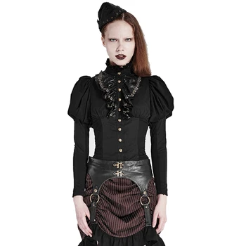 New Lolita Punk Gothic Rock Golden Buttons Lantern Sleeve Lace Collar Shirts Black Women Blouse
New Lolita Punk Gothic Rock Golden Buttons Lantern Sleeve Lace Collar Shirts Black Women Blouse