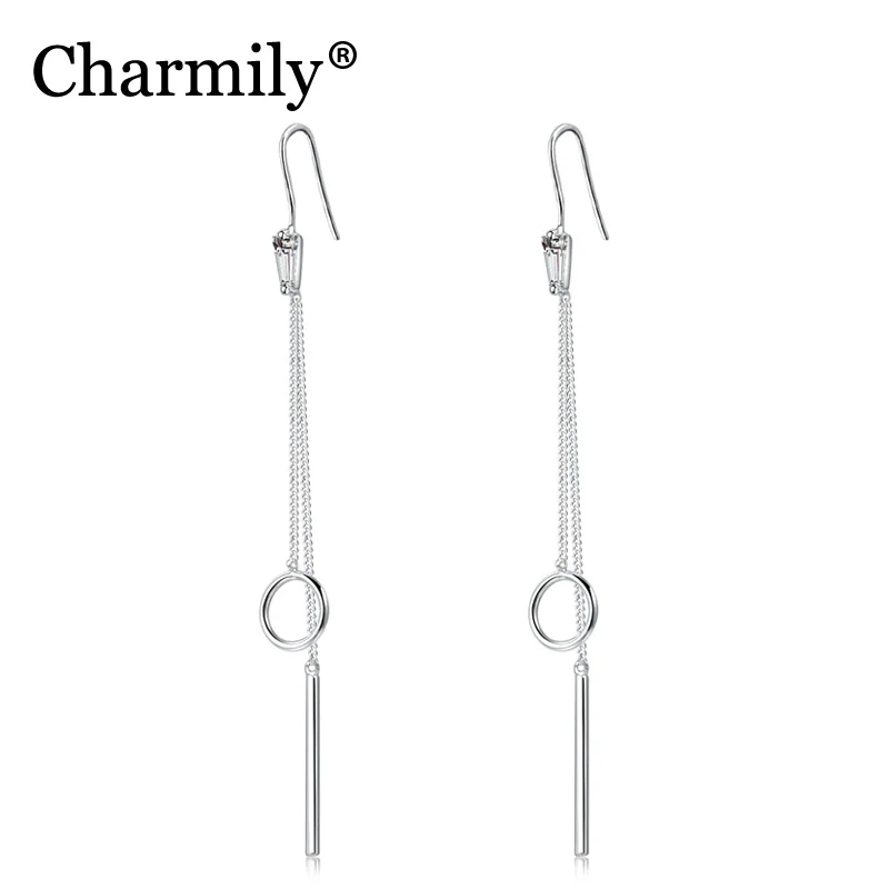 Charmily Authentic 925 Sterling Silver Clear CZ Irregular Tassels With Open Circle Drop Earrings For Party Bar Holiday
Charmily Authentic 925 Sterling Silver Clear CZ Irregular Tassels With Open Circle Drop Earrings For Party Bar Holiday