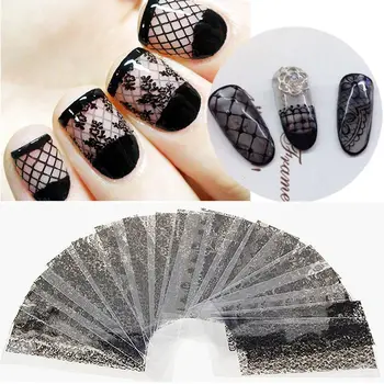 20Pcs/Set Fashion Women Black Lace Flower Nails Transfer Foil DIY Nail Art Foil Stickers Decals Manicure Decoration Beauty Decor
20Pcs/Set Fashion Women Black Lace Flower Nails Transfer Foil DIY Nail Art Foil Stickers Decals Manicure Decoration Beauty Decor