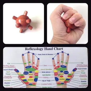 New Reflexology Health Thai Hand Massage Round Wooden Hand Grip with Chart FREE SHIP
New Reflexology Health Thai Hand Massage Round Wooden Hand Grip with Chart FREE SHIP