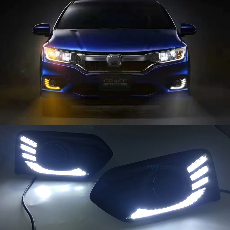 Car Flashing LED DRL For Honda City 2017 2018 LED Daytime Running Light daylight fog lamp cover with Yellow Turning Function
Car Flashing LED DRL For Honda City 2017 2018 LED Daytime Running Light daylight fog lamp cover with Yellow Turning Function