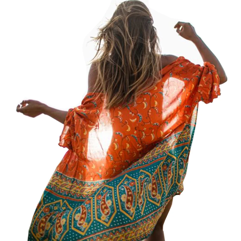 Summer Style Floral Loose Casual Half Sleeve Tops Womens Open Front Transparent Boho Long Kimono
Summer Style Floral Loose Casual Half Sleeve Tops Womens Open Front Transparent Boho Long Kimono