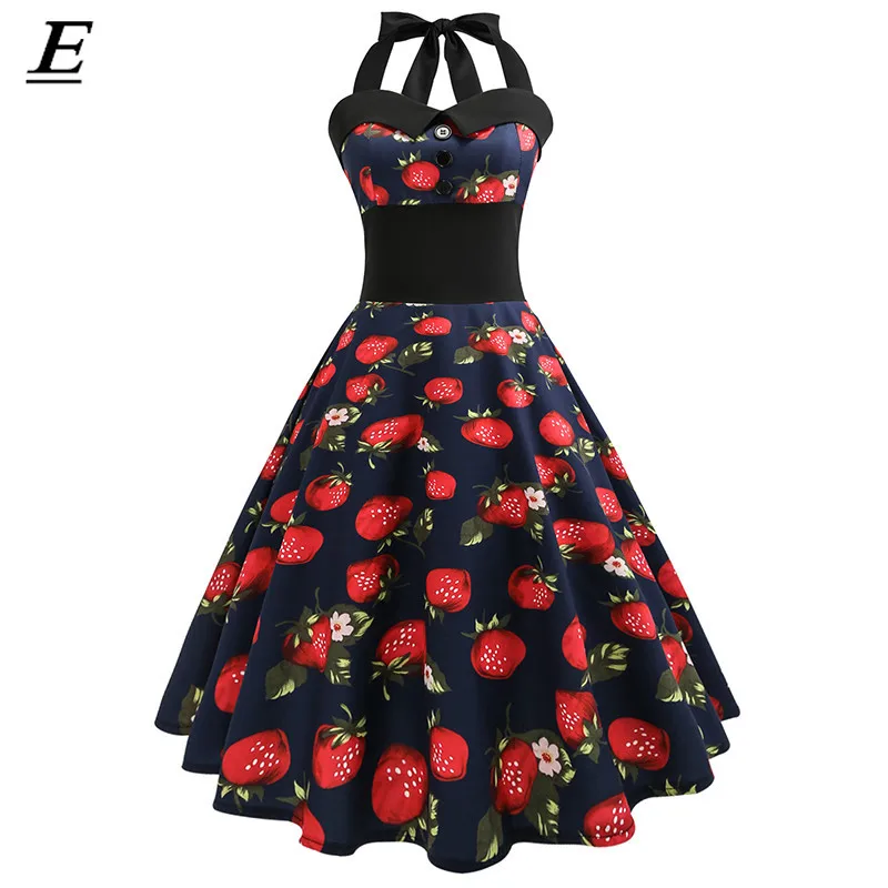Cherry Print Vintage Dress Women 2019 Summer Pin Up Dresses 50s 60s Rockbility Robe Plus Size Halter A-Line Party Dress Vestidos
Cherry Print Vintage Dress Women 2019 Summer Pin Up Dresses 50s 60s Rockbility Robe Plus Size Halter A-Line Party Dress Vestidos