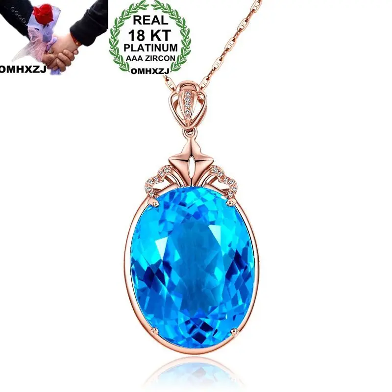 OMHXZJ Wholesale European Fashion Woman Girl Party Wedding Gift Oval Sea Blue Topaz Zircon 18KT Rose Gold Pendant Necklace NA121
OMHXZJ Wholesale European Fashion Woman Girl Party Wedding Gift Oval Sea Blue Topaz Zircon 18KT Rose Gold Pendant Necklace NA121