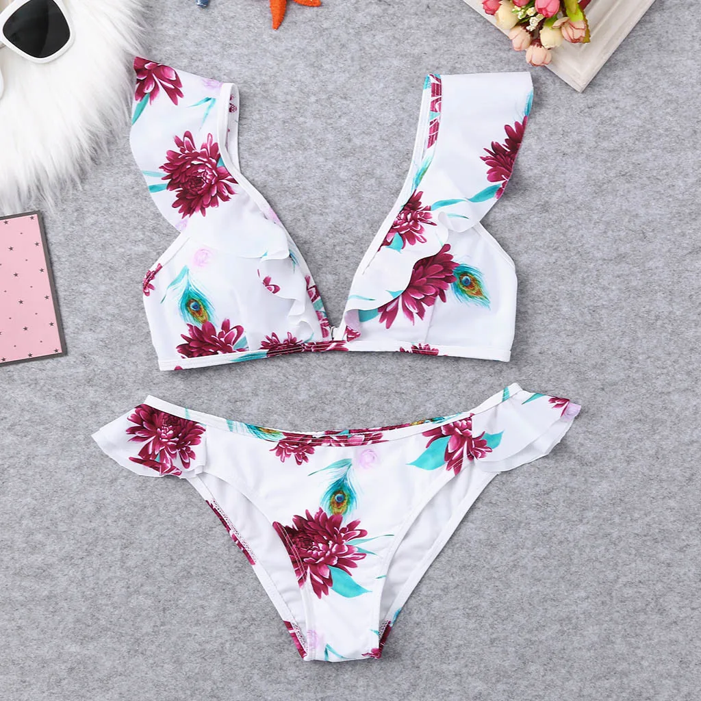 Woman Bikini 2019 Women Floral Print Bikini Set Swimming Two Piece Swimsuits Swimwear Beach Suit Cover up Dropping Biquini
Woman Bikini 2019 Women Floral Print Bikini Set Swimming Two Piece Swimsuits Swimwear Beach Suit Cover up Dropping Biquini