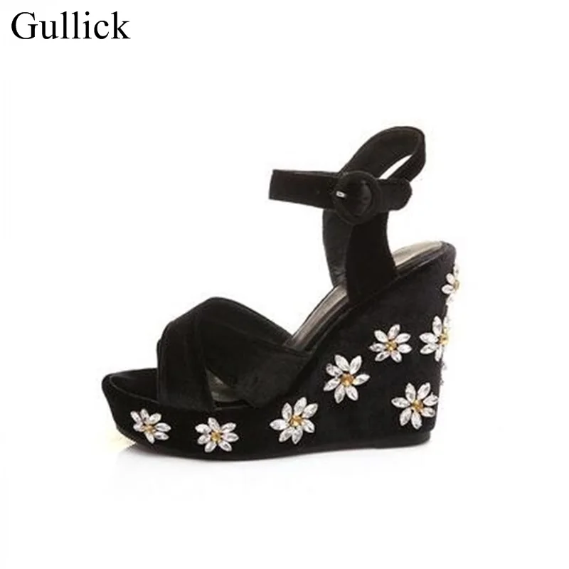Gullick Flower Beaded Embellished Wedge Platform Sandal Peep Toe Black Suede Summer Wedge Sandals For Women Black Pink Ve
Gullick Flower Beaded Embellished Wedge Platform Sandal Peep Toe Black Suede Summer Wedge Sandals For Women Black Pink Ve