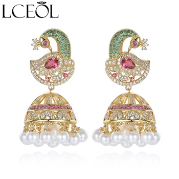 LCEOL New Ethnic Bridal Jewelry Antique Gold Color Bird With Created Pearl Umbrella Drop Indian Jhumka Jhumki Drop Earrings
LCEOL New Ethnic Bridal Jewelry Antique Gold Color Bird With Created Pearl Umbrella Drop Indian Jhumka Jhumki Drop Earrings