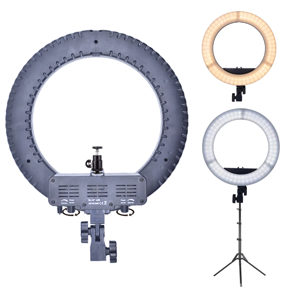 Photo Studio 55W 34 cm LED Ring Light Independent Dual Control Switch 3200K 5600K Photographic Lighting Mobile video fill light
Photo Studio 55W 34 cm LED Ring Light Independent Dual Control Switch 3200K 5600K Photographic Lighting Mobile video fill light