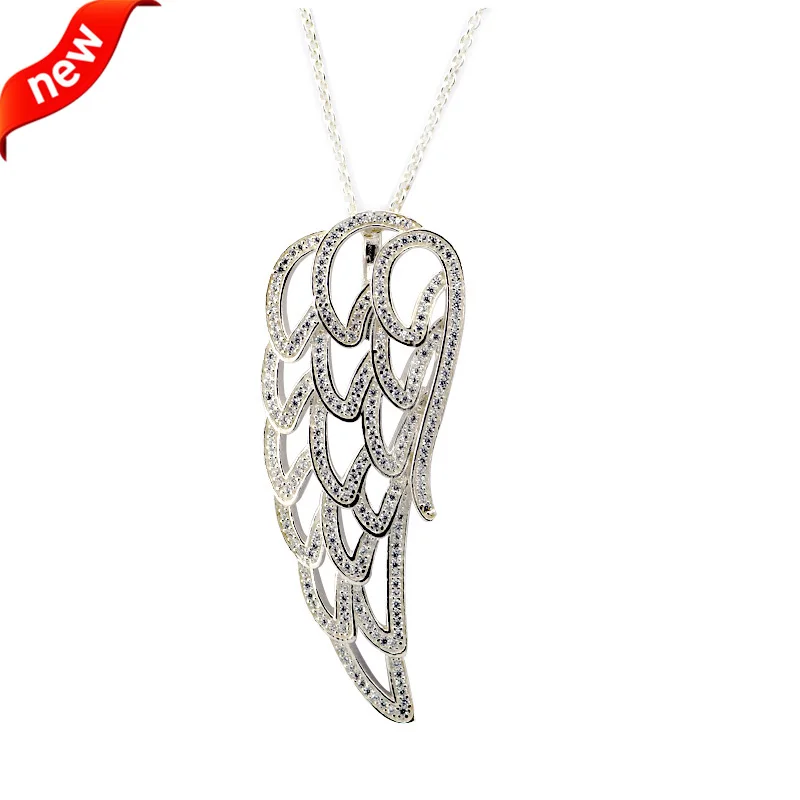 Angel Wing Pendant with Cubic Zirconia and Necklace 100% Sterling Silver Jewelry for Women Free Shipping
Angel Wing Pendant with Cubic Zirconia and Necklace 100% Sterling Silver Jewelry for Women Free Shipping