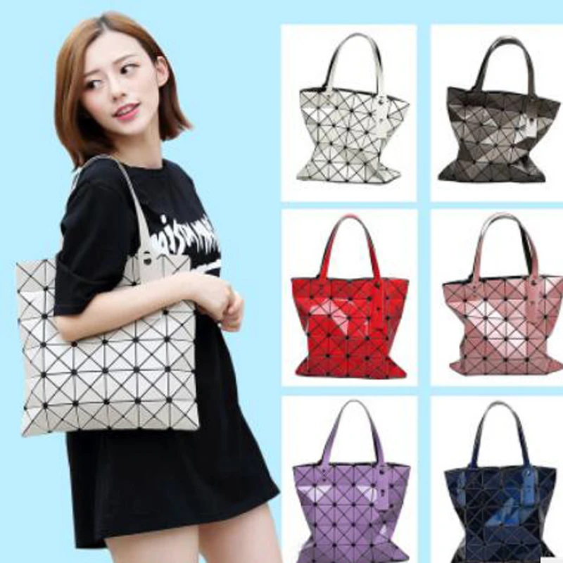 

Women Luxury Brand Handbag Female Folded Ladies Geometric Plaid Bag Fashion Casual Tote Women Handbag Mochila Shoulder Bag Bao