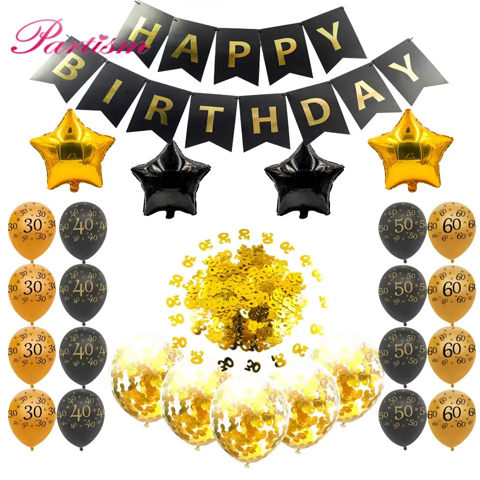Anniversary Party Inflatable Helium Balloon Happy Birthday Gold 30