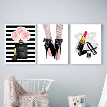 Lipstick Art Print Scandinavian Modern Perfume High Heels Canvas Painting Nordic Gril Room Decoration Wall Pictures Poster Decor
Lipstick Art Print Scandinavian Modern Perfume High Heels Canvas Painting Nordic Gril Room Decoration Wall Pictures Poster Decor