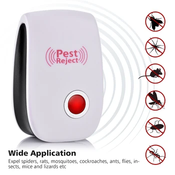 

4pcs Electronic Ultrasonic Pest Repeller Anti Mosquito Repellent Mouse Pest Control Rejector Insect Cockroach Rat Bug Rejection