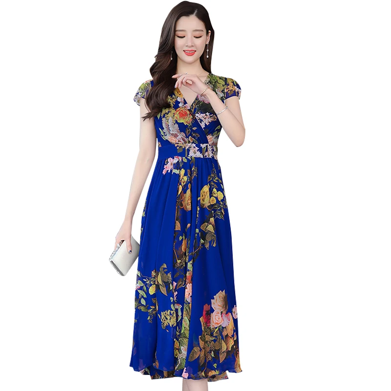 2019 new summer women dresses fashion sexy V-neck short-sleeved plus size long beach dress ladies print big swing chiffon dress
2019 new summer women dresses fashion sexy V-neck short-sleeved plus size long beach dress ladies print big swing chiffon dress