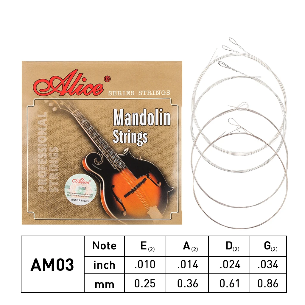 1 SET Alice AM03 Mandolin Strings Plated Steel & Coated Copper Wound Strings Guitar Family Instruments
1 SET Alice AM03 Mandolin Strings Plated Steel & Coated Copper Wound Strings Guitar Family Instruments