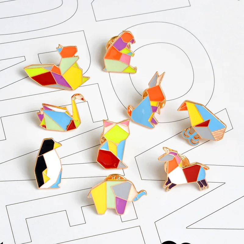 Cute Cartoon Origami Penguin Horse Metal Enamel Brooch Elephant Squirrel Swan Bear Badge Pin Fun Trendy Kids Jewelry Gift
Cute Cartoon Origami Penguin Horse Metal Enamel Brooch Elephant Squirrel Swan Bear Badge Pin Fun Trendy Kids Jewelry Gift