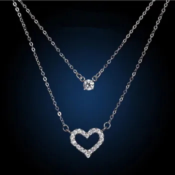 New Arrival Popular Exquisite Simple 925 Sterling Silver Jewelry Necklace Fashion Double Love-shaped Female Necklaces H316
New Arrival Popular Exquisite Simple 925 Sterling Silver Jewelry Necklace Fashion Double Love-shaped Female Necklaces H316