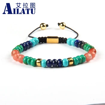 Ailatu Wholesale 10pcs/lot 6mm Green & Lapis Lazuli Flat Bead Macrame Bracelet Mix Stone Beads Jewelry for New Couples Gift
Ailatu Wholesale 10pcs/lot 6mm Green & Lapis Lazuli Flat Bead Macrame Bracelet Mix Stone Beads Jewelry for New Couples Gift