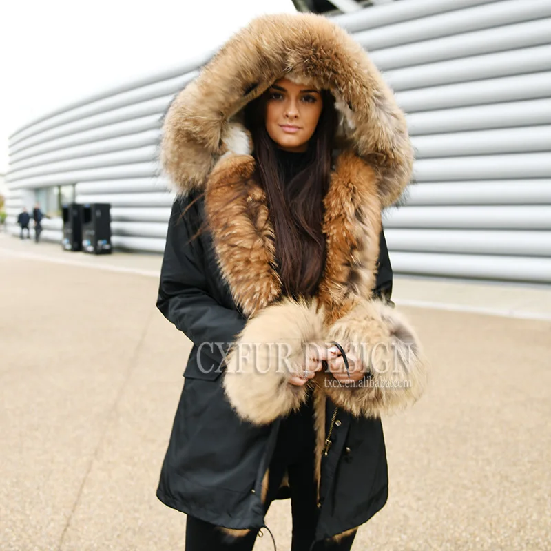 CX-G-P-20D Women Warm Fur Parka Large Raccoon Fur Collar Rabbit Fur Lining Fur Cuff Parkas Coat
CX-G-P-20D Women Warm Fur Parka Large Raccoon Fur Collar Rabbit Fur Lining Fur Cuff Parkas Coat