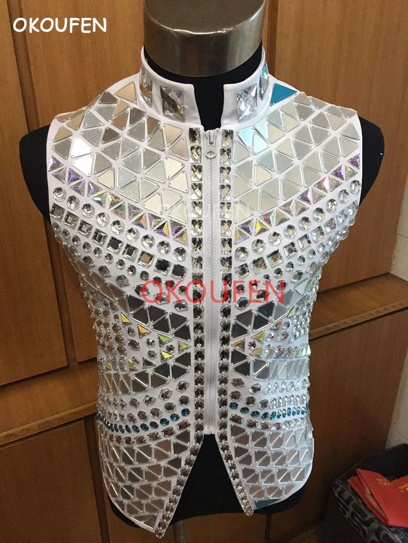 Cool Fashion Men's Sequins Mirror Lens Vest Jacket Nightclub male singer Dancer Party Stage show Party dance outfit
Cool Fashion Men's Sequins Mirror Lens Vest Jacket Nightclub male singer Dancer Party Stage show Party dance outfit